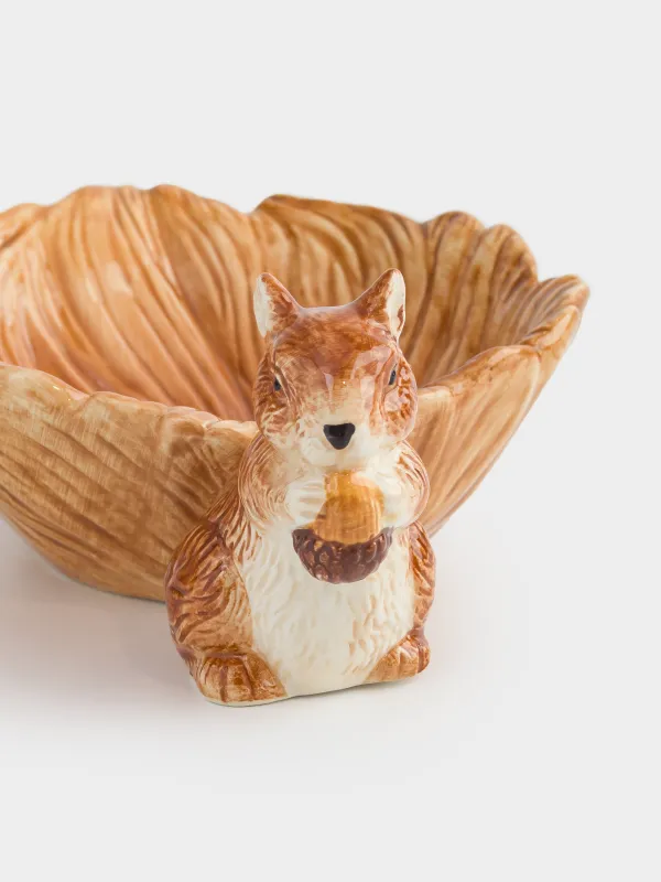 Блюдо глубокое, 24х9 см, керамика, коричневое, Белка, Forest symphony, image-4