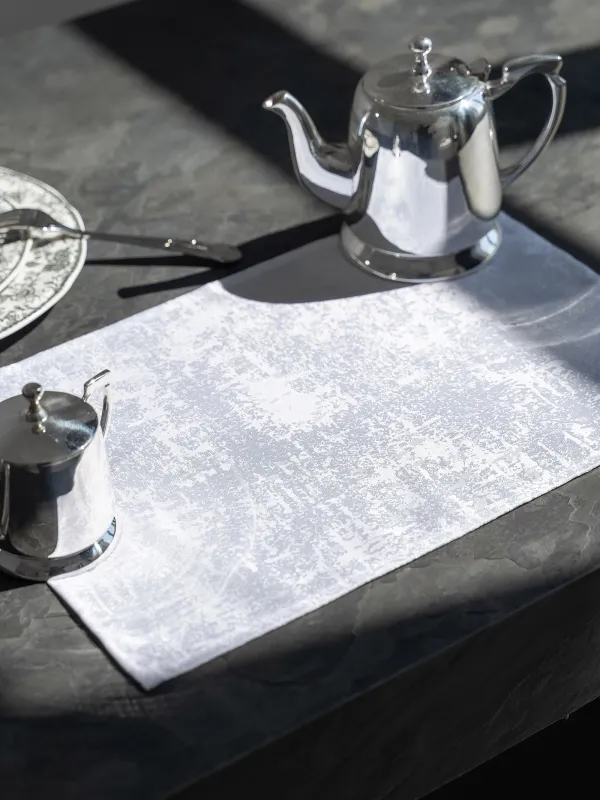 Салфетка под приборы, 30х45 см, полиэстер, прямоугольная, белая, Jacquard, image-2