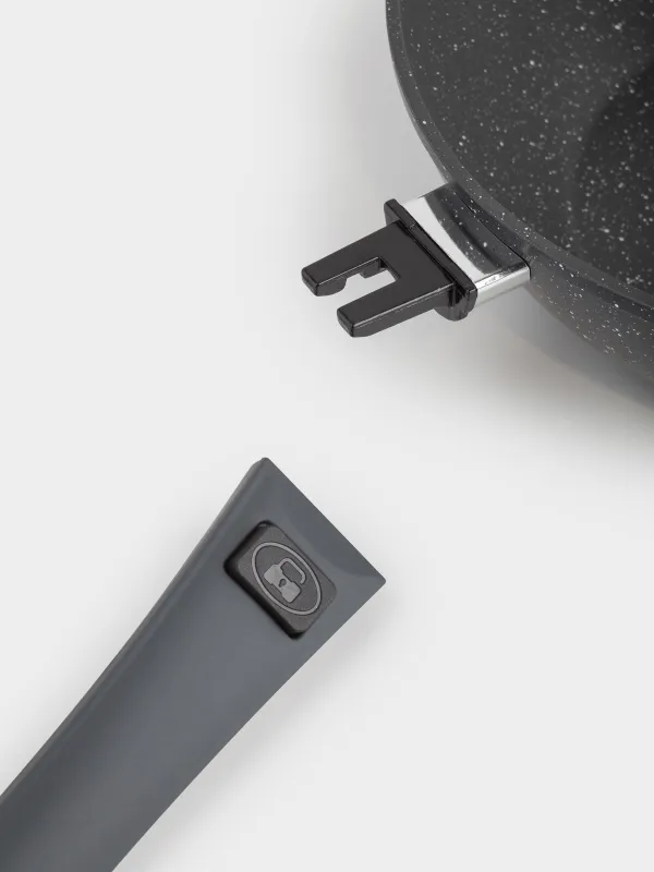 Вок, 28 см, с крышкой, съемная ручка, с покрытием, алюминий, Scandia, image-6