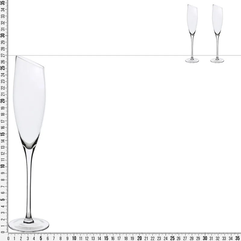 Бокал для шампанского, 180 мл, 2 шт, кристальное стекло, Charm L, image-2