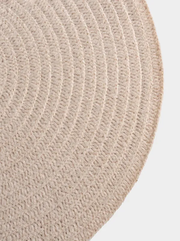 Салфетка под приборы, 38 см, шенилл, круглая, песочная, Chenill, image-2