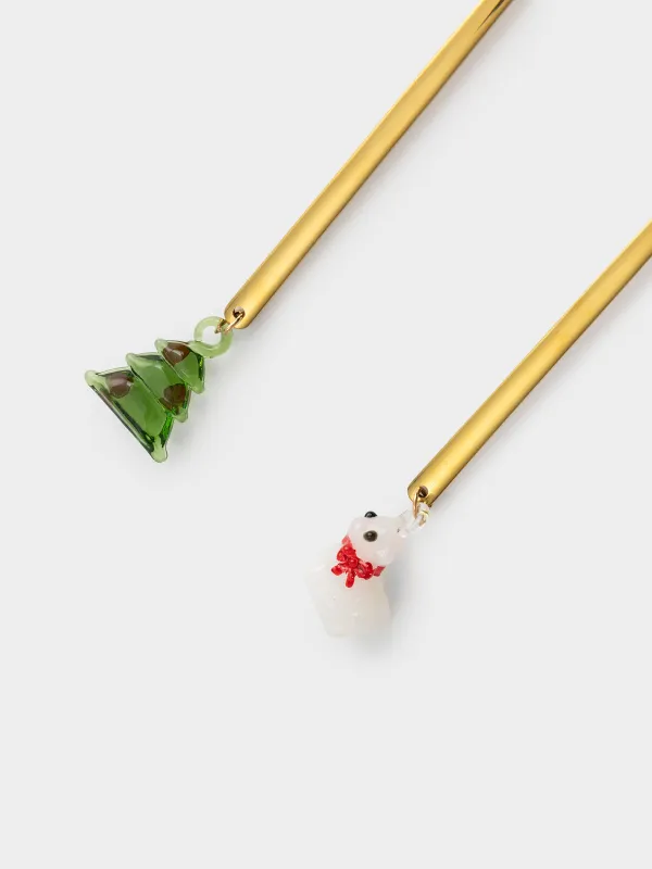 Ложка десертная, 17 см, 2 шт, Символы зимы, Christmas lamb, image-2