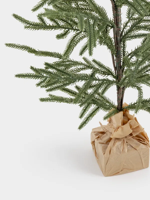 Ель искусственная, 90 см, в крафте, пластик/дерево, Conifer decor, image-2