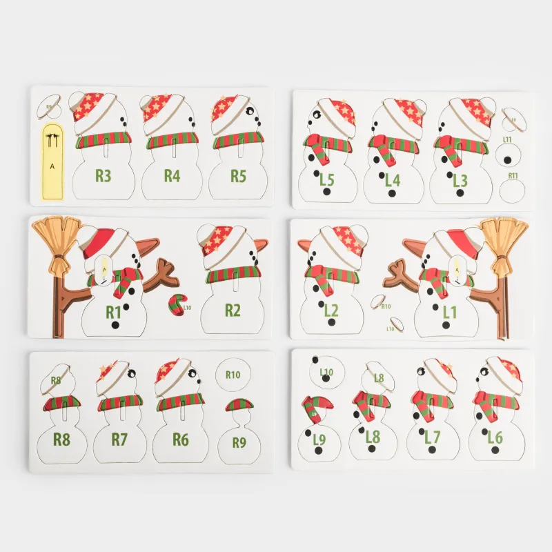 Набор для творчества, 8х8 см, 3D-конструктор, картон, Снеговик, Childhood, image-1