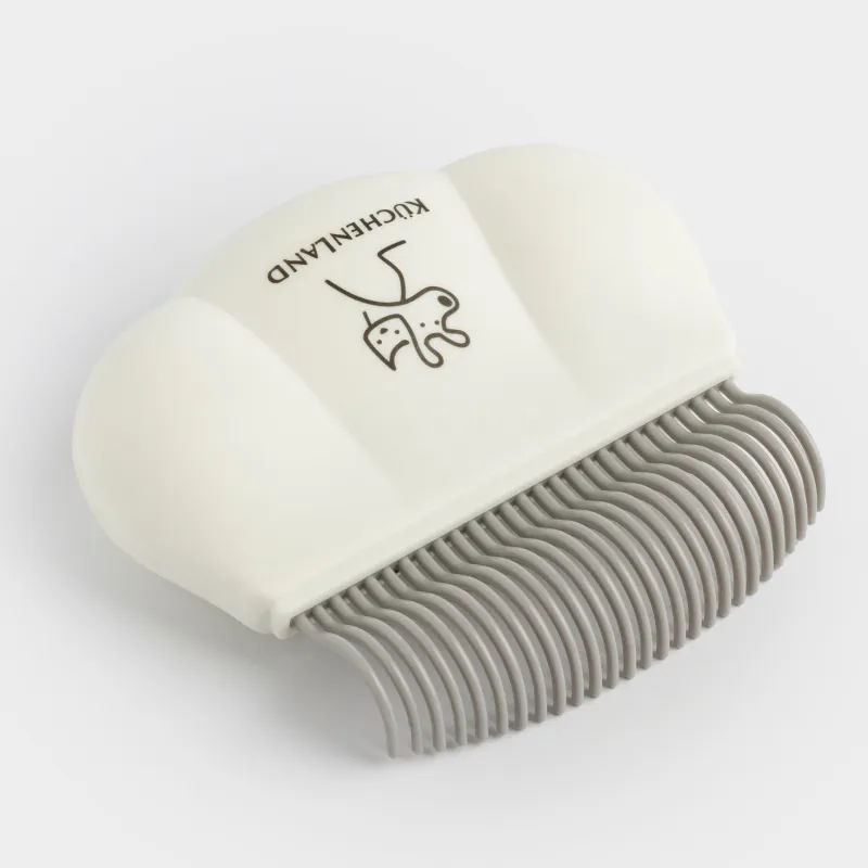 Расческа-гребень для шерсти животных, 9 см, пластик, белая, Лапка, Pet, image-3