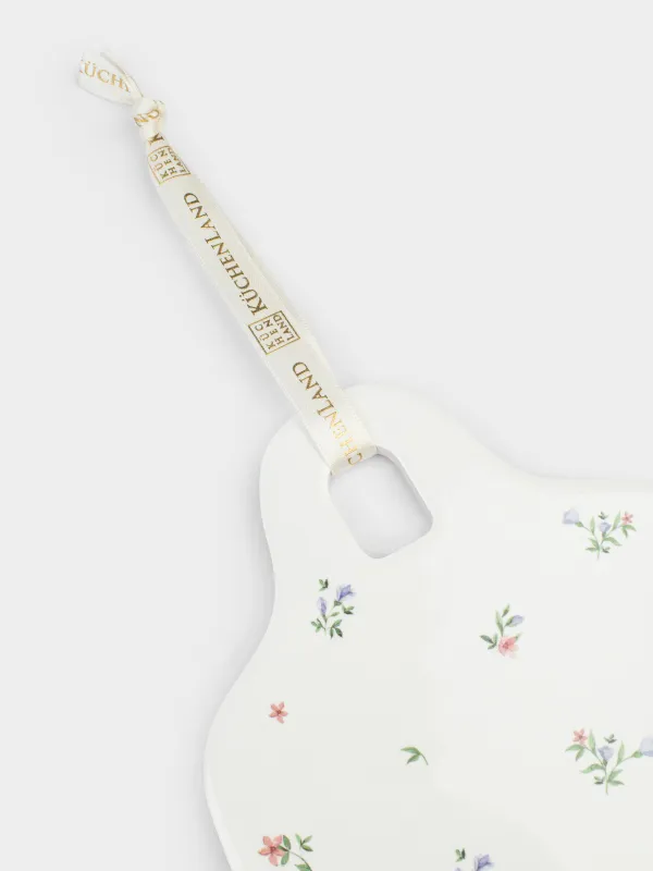 Подставка под горячее, 15x21 см, керамика/пробка, белая, Нежные цветы, El floria, image-2