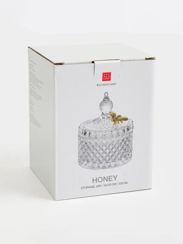 Eмкость для хранения, 13х10 см, 330 мл, стекло Р/металл, Пчела, Honey, image-6