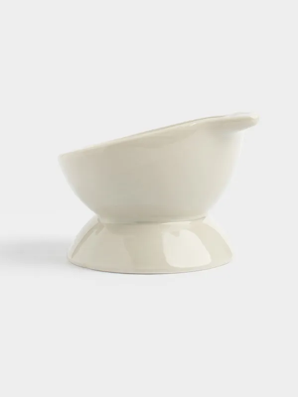 Миска для животных, 13х9 см, 350 мл, с мерной шкалой, на ножке, керамика, серая, Кот, Whiskers, image-3