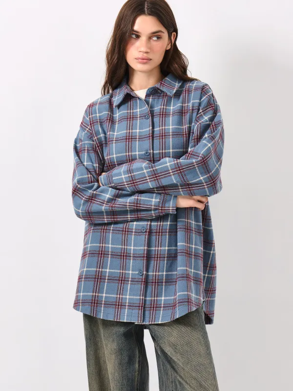 Рубашка с длинным рукавом, бордово-голубая, Jamie, image-5