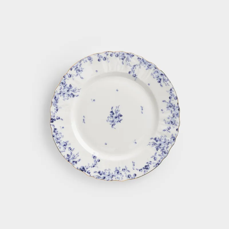 Тарелка обеденная, 27 см, фарфор F, белая, с золотистым кантом, Цветы гжель, Tradition Easter