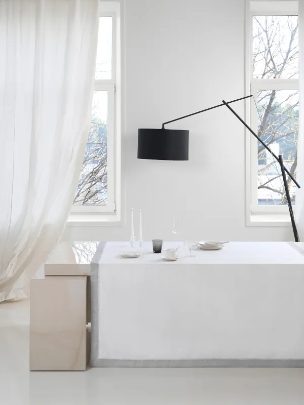 Скатерть, 170х250 см, полиэстер, бело-серая, Milky way, image-4