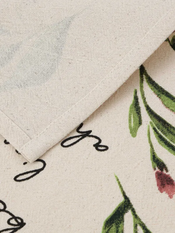 Полотенце кухонное, 40х60 см, хлопок, бежевое, Цветы и листья, Meadow, image-2