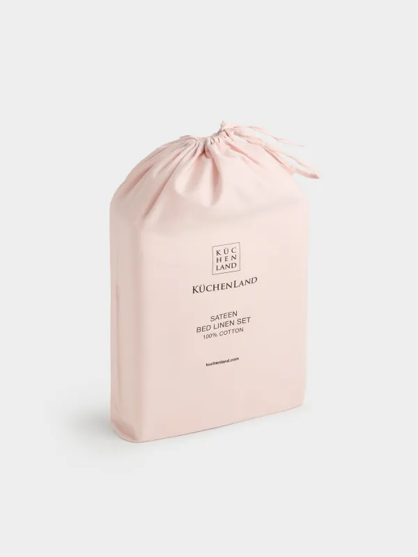 КПБ евро, сатин 205 ТС, белый, Лиловые цветы, Satin, image-6