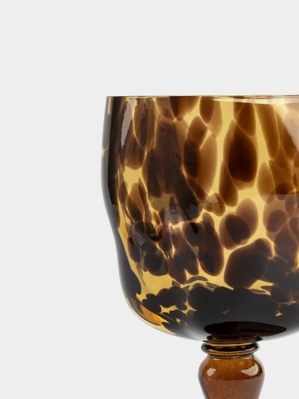 Бокал-кубок для вина, 350 мл, стекло Р, коричневый, Анималистичный узор, Nors color, image-1