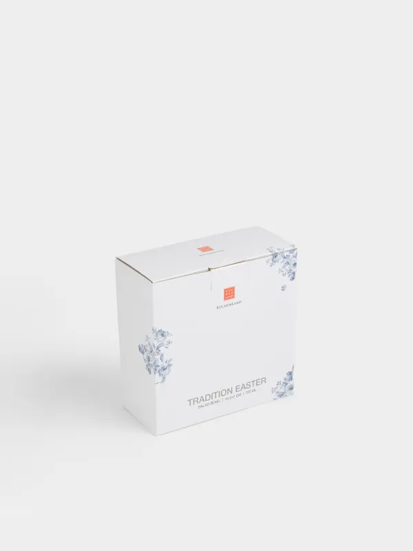 Салатник, 16x7 см, 720 мл, фарфор F, белый, с золотистым кантом, Цветы гжель, Tradition Easter, image-5