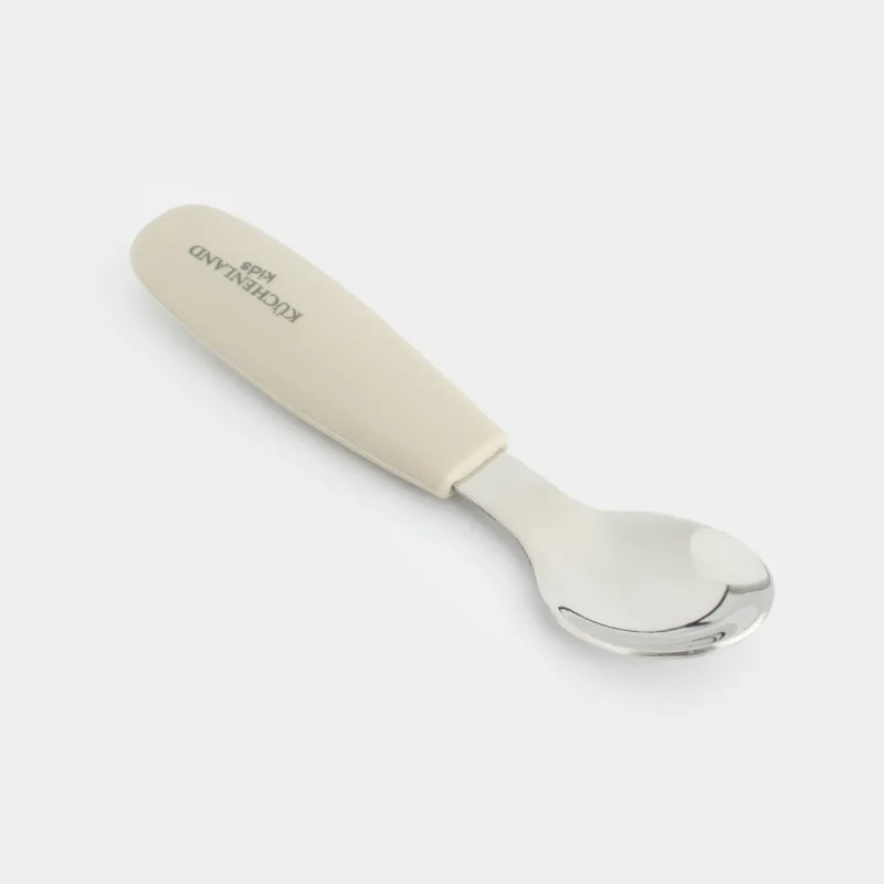 Ложка, детская, 14 см, сталь/силикон, серая, Kiddy, image-1