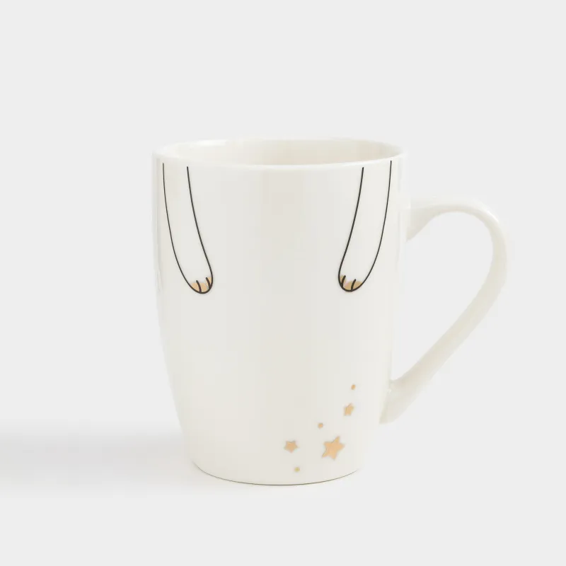 Набор посуды, детский, 1 перс, 2 пр, бело-золотистый, Котик и звезды, Cat, image-4