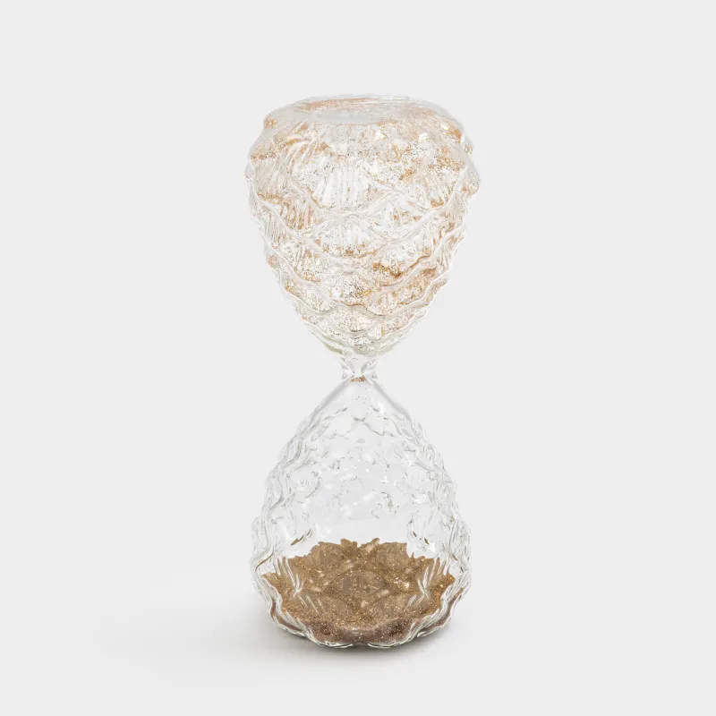 Часы песочные, 15 см, 3 минуты, с блестками внутри, стекло Б/песок, Шишки, Sand time