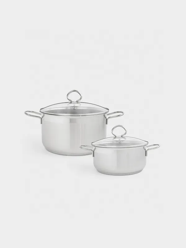 Набор посуды, 2 пр, сталь/стекло, Egoist lite, image-0