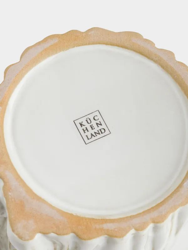 Кружка, 470 мл, фарфор P, молочно-бежевая, Гриб на дереве, Slight frost, image-4