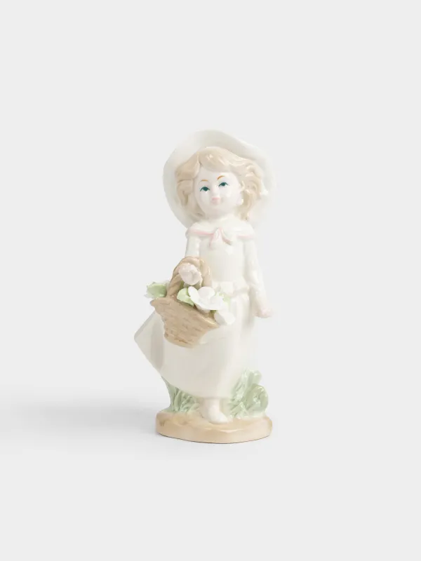 Статуэтка, 18 см, Девочка с цветами, Girl figurine, image-0