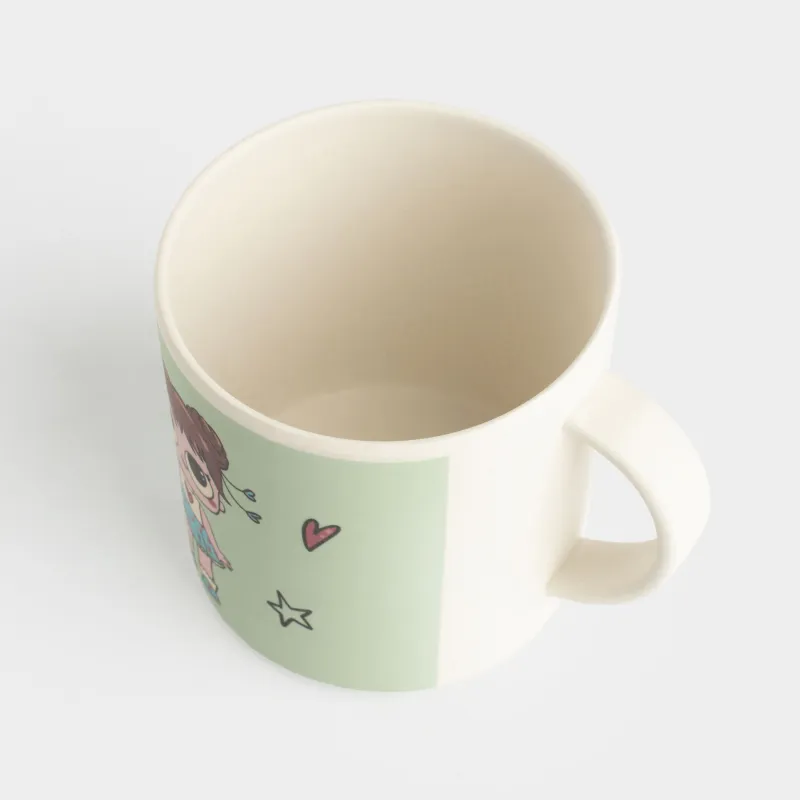 Кружка, детская, 350 мл, бамбук, зеленая, Девочки в платьях, Sweet loli, image-3