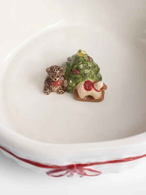Салатник, с декором, 16х6 см, Овечка с елкой, Christmas lamb, image-1