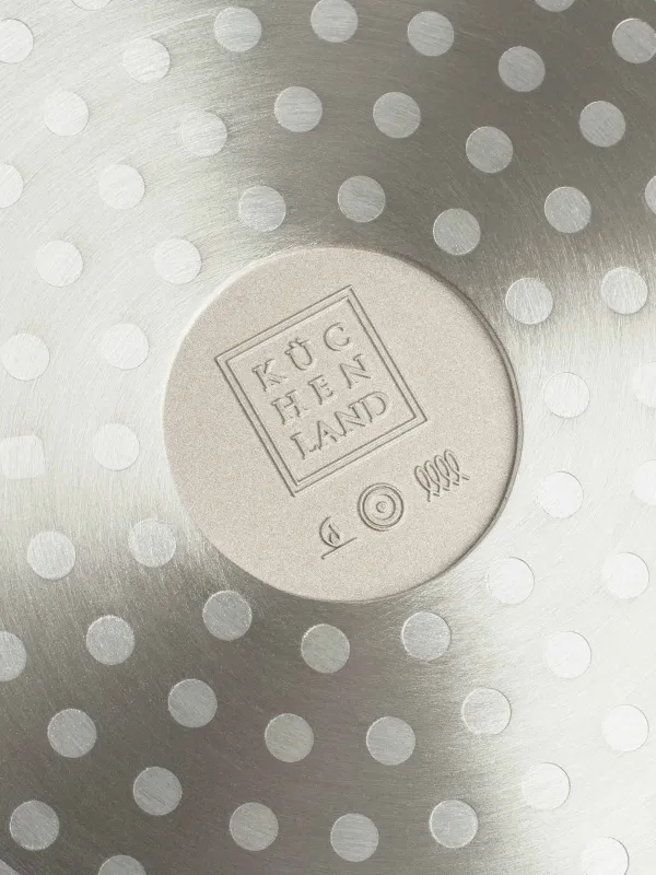 Ковш, 16 см, 1,4 л, с крышкой, с покрытием, алюминий, серо-бежевый, Dainty, image-4