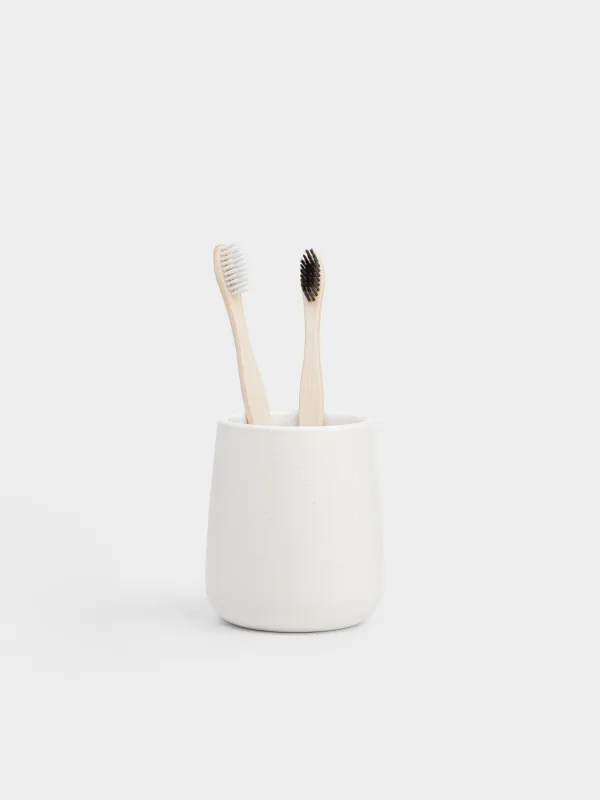 Стакан для ванной комнаты, 10 см, фарфор P, белый, в крапинку, Delicia, image-4