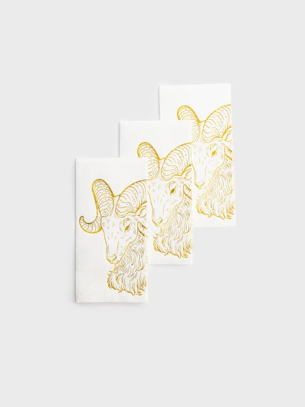 Салфетки бумажные, 33х33 см, 20 шт, Золотистый козел, Goat gold, image-2