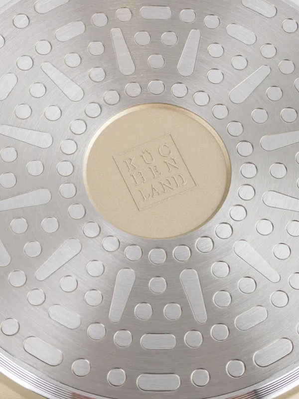 Кастрюля, 20 см, 2,3 л, с крышкой, с покрытием, алюминий, золотистая, Trineli, image-5