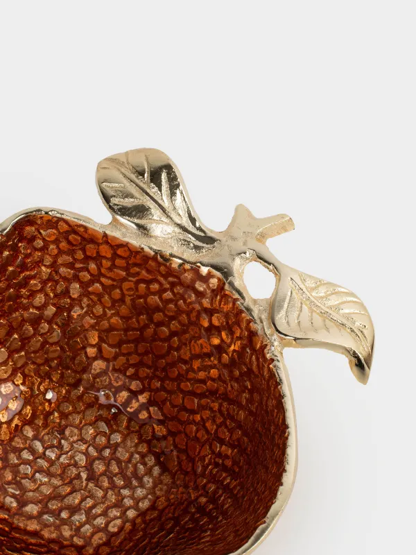 Блюдо декоративное, 20x16 см, металл, оранжево-золотистое, Апельсин, Fantastic R, image-2