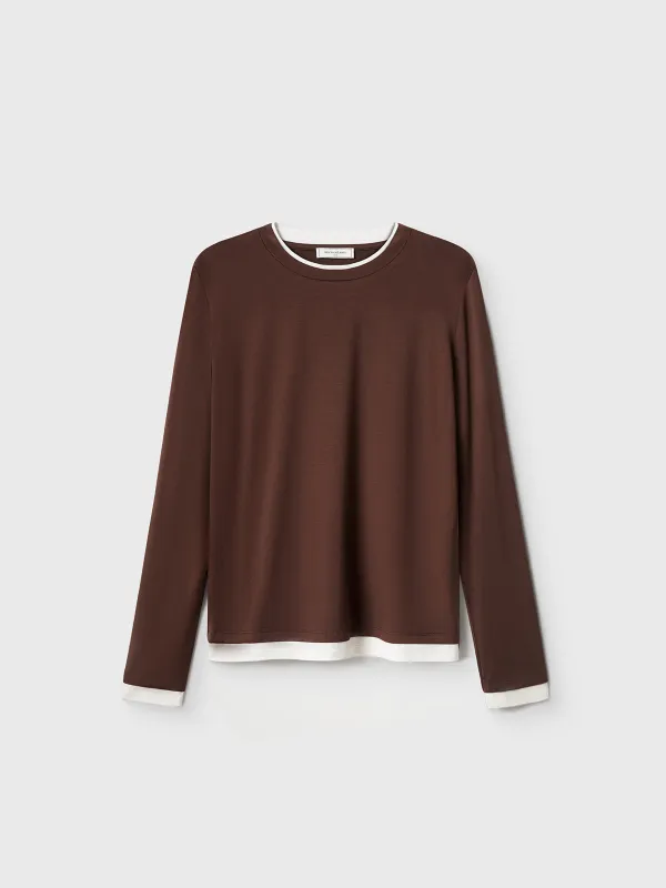 Лонгслив домашний, коричневый, Braith, image-6