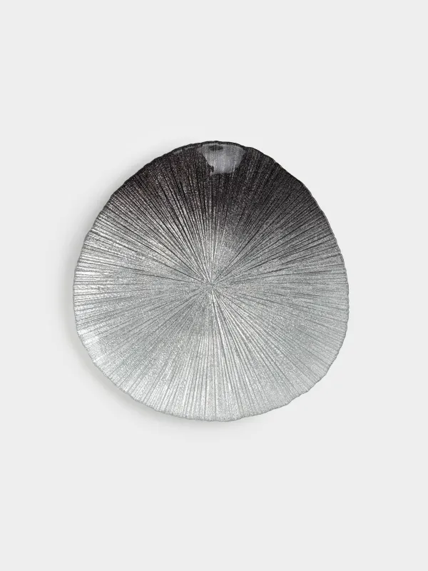 Тарелка обеденная, 28 см, стекло, серебристо-серая, Angle, image-0