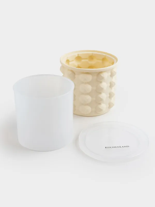 Форма для льда, 11х10 см, 40 отд, с крышкой, силикон/пластик, молочная, Soft kitchen, image-3