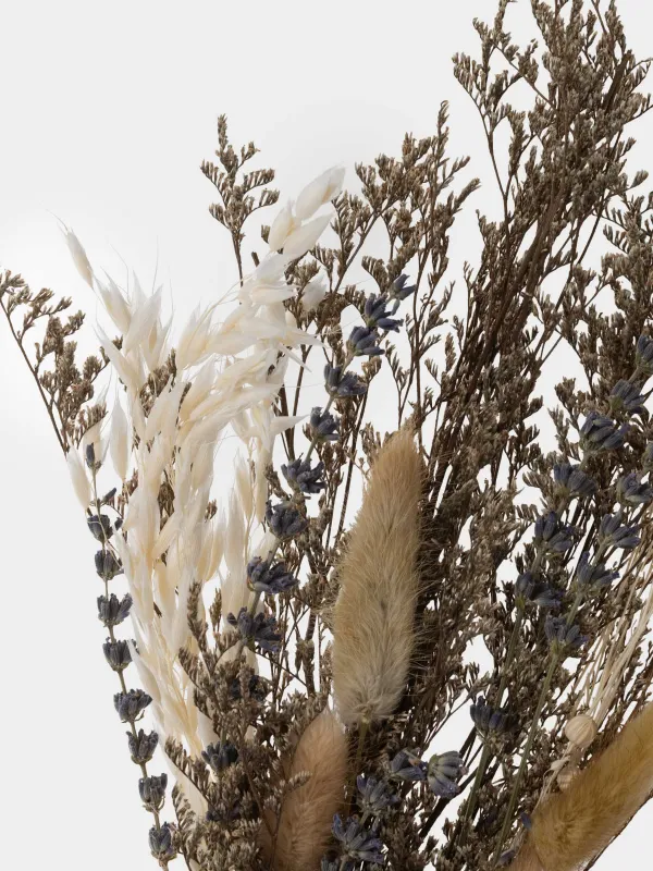 Букет декоративный, 60 см, сухоцветы, Лаванда и лен, Dried flower, image-3