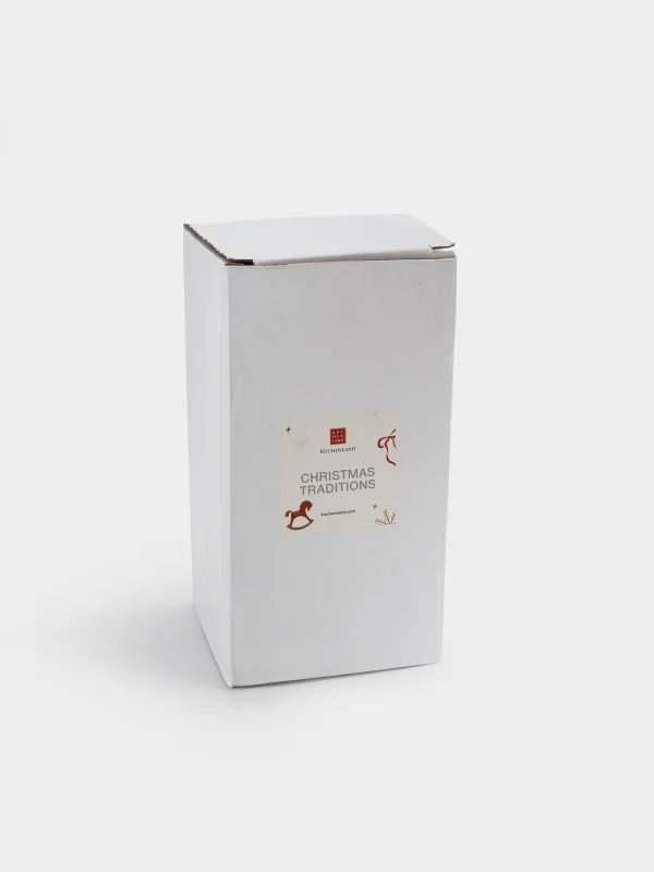 Статуэтка музыкальная, 17 см, заводная, керамика D, Мишка и лошадка у ели, Christmas traditions, image-5