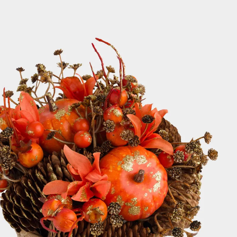 Композиция декоративная, 18 см, в корзине, дерево/пенопласт, Шишки и ягоды, Forest symphony decor, image-3