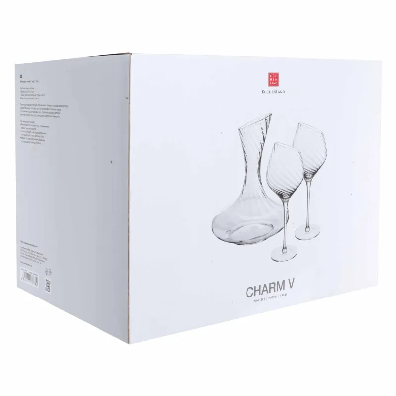 Набор для вина, 2 перс, 3 пр, с декантером, кристальное стекло, Charm V, image-1