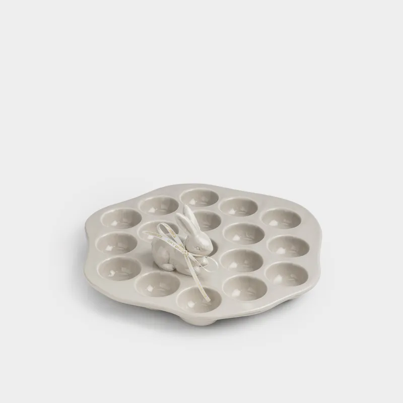 Блюдо пасхальное, 27х10 см, 17 отд, керамика D, бежевое, Кролик, Rustic Easter