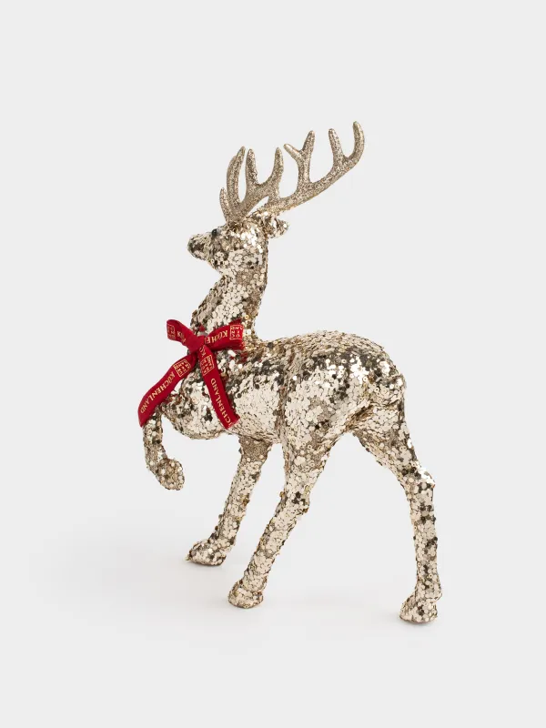 Статуэтка, 30 см, Олень с бордовым бантиком, Deer sparks, image-2