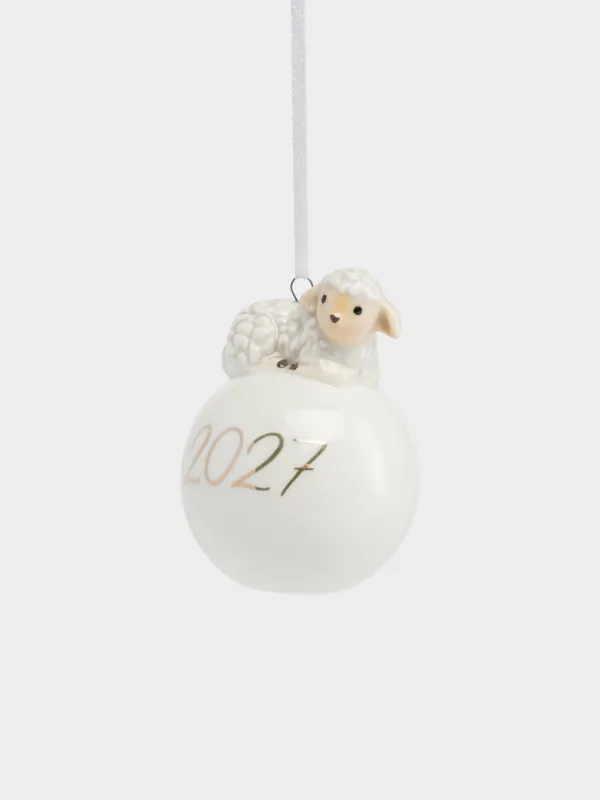 Игрушка елочная, 7 см, Овца на шаре, Ball figure, image-1