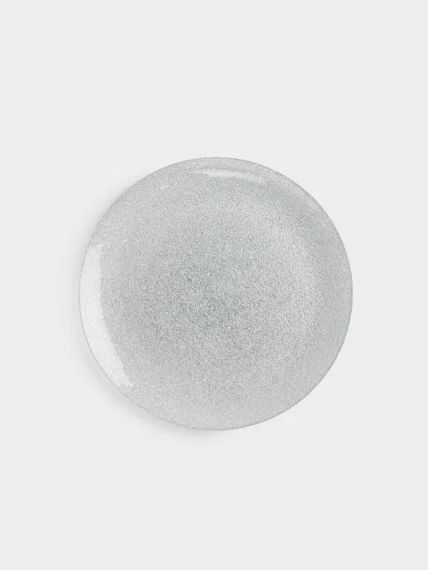 Блюдо, 33х2 см, стекло Р, серебристое, Cracle, image-0