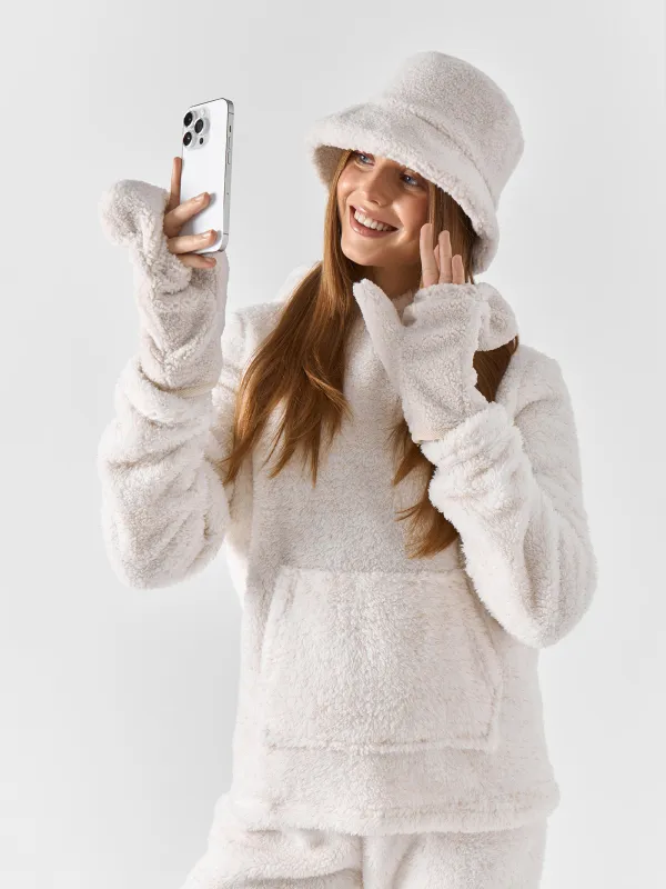 Худи женское, искусственный мех, молочное, Kiriana, image-7