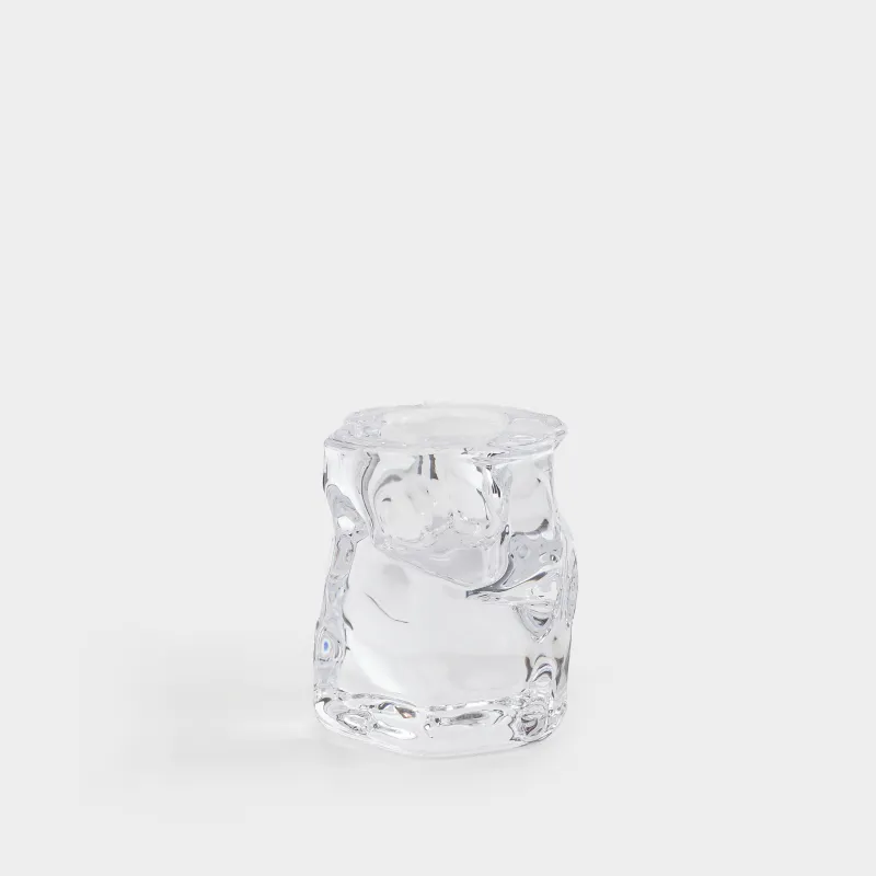 Подсвечник, 5x6 см, для тонкой свечи, стекло, Concave