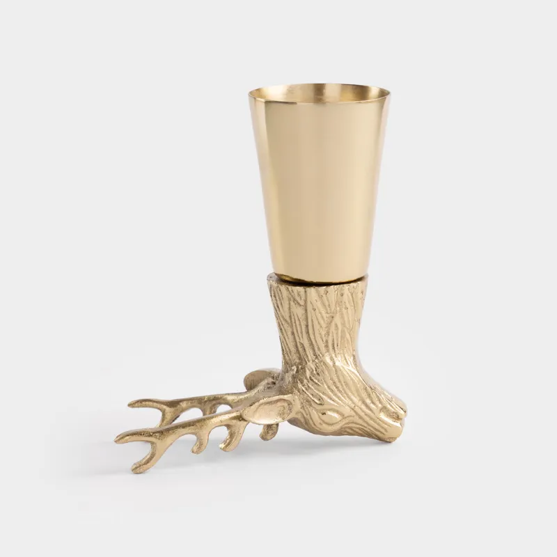 Стопка для водки, 150 мл, металл, золотистая, Олень, Arctic deer