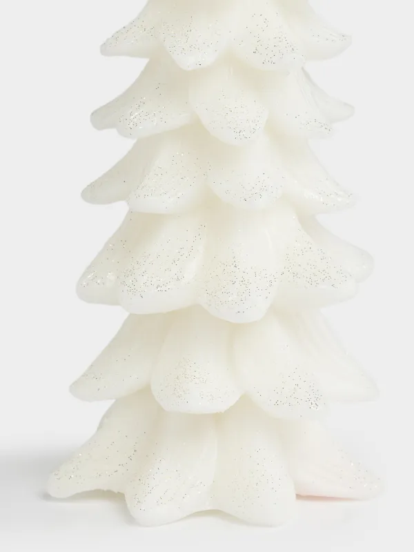 Свеча, 9х25 см, с блестками, Елка, Fir candle, image-1