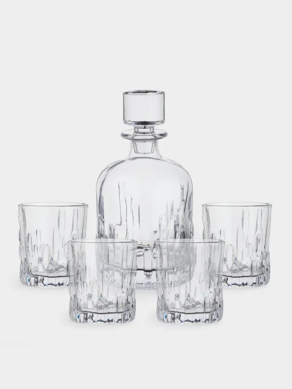 Набор для виски, 4 перс, 5 пр, графин/стаканы, стекло Р, Harbor, image-0