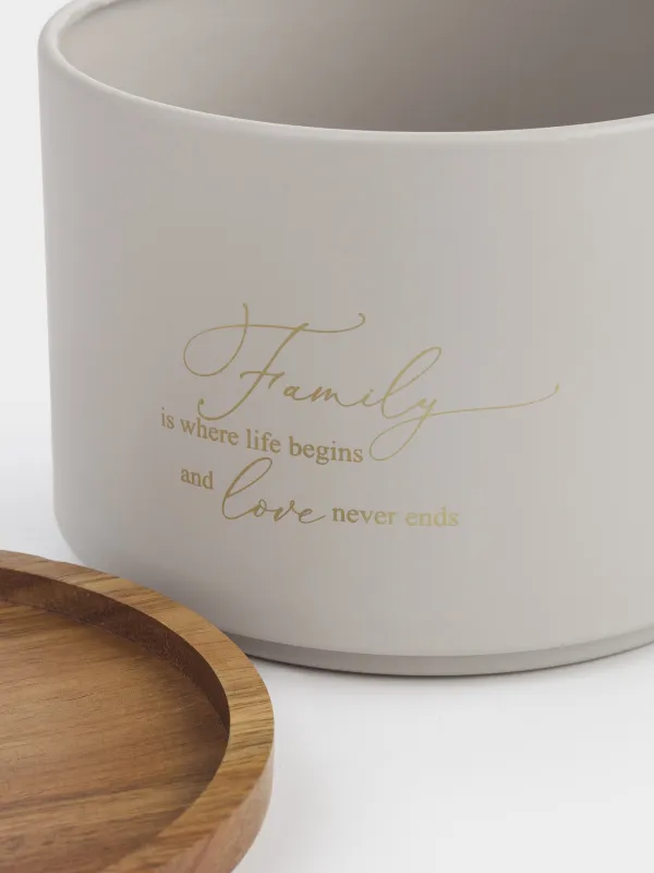 Банка для сыпучих продуктов, 850 мл, металл/дерево, бежевая, Ritlen, image-3