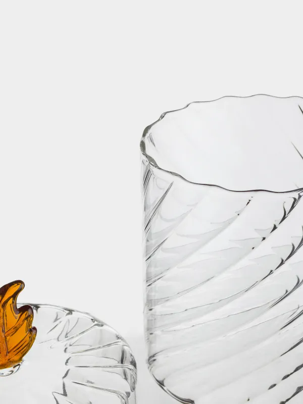 Емкость для хранения, 10х10 см, 560 мл, стекло Б, Янтарный лист, Naiad, image-4